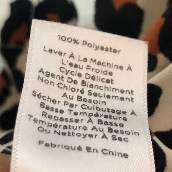 Talbots Slouchy Leopard Print Blouse Small Petite Brown Black Cream Multicolor - Picture 11 of 12